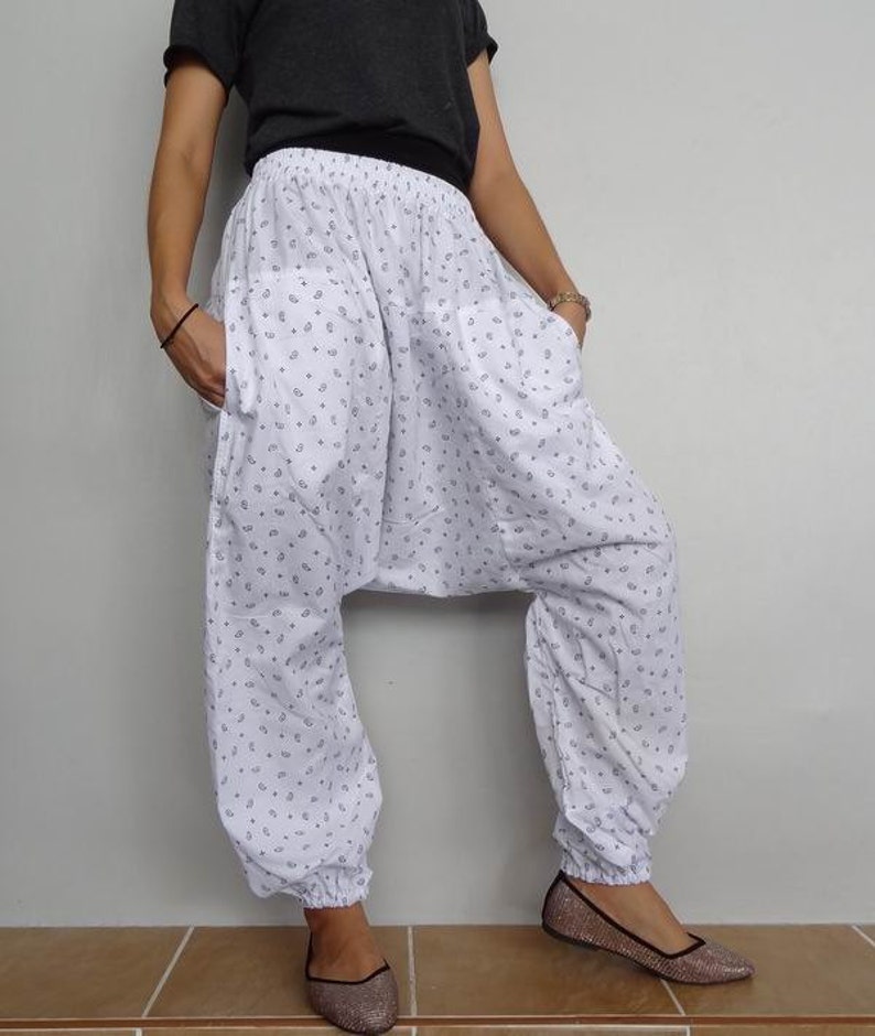 white drop crotch pants