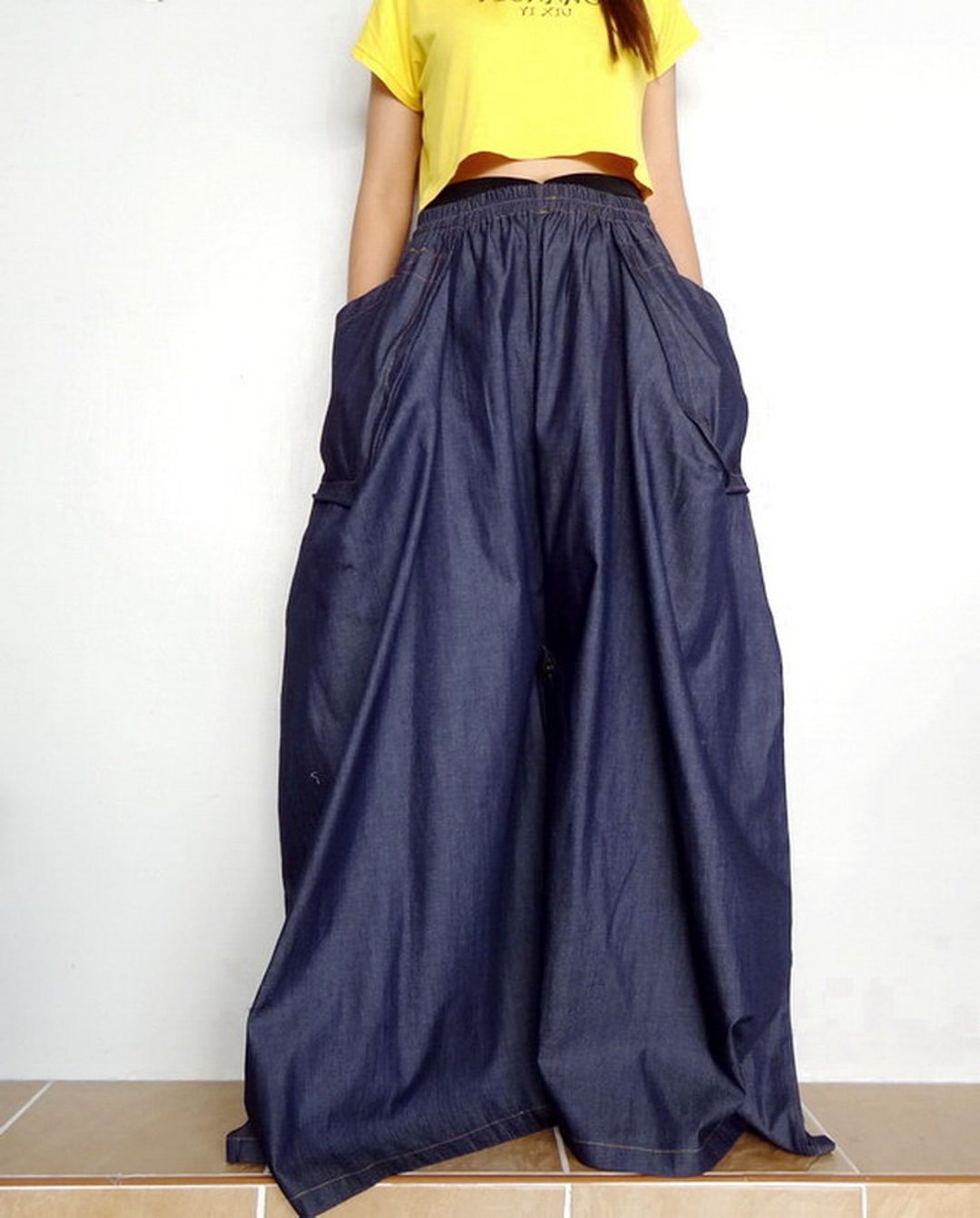 Women Convertible Long Skirt or Pants Casual Wide Legs Denim - Etsy