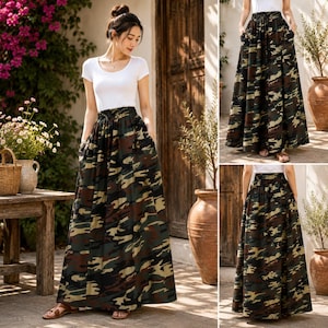 Long Camouflage Skirts for Women - Etsy