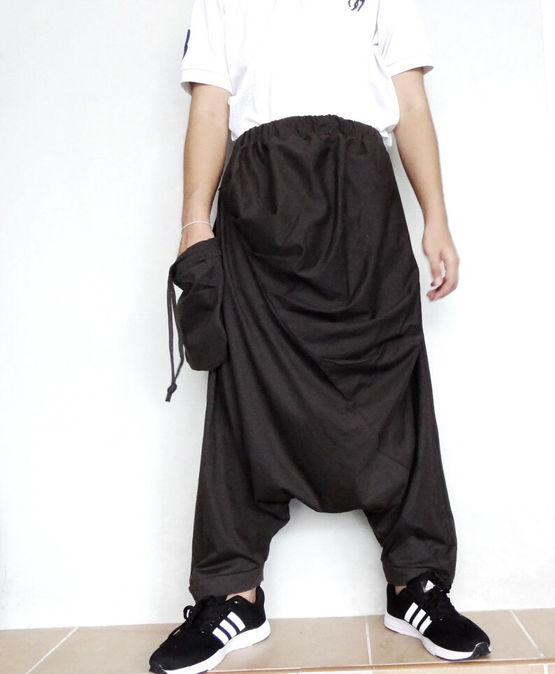 Harem Pants Gray in Cotton Blend Unisex - Etsy