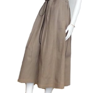 Maxi Skirt OOAK pleated Unique Tan Denim medium weight