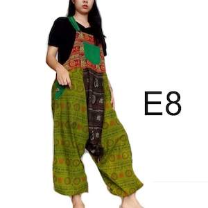 Jumpsuit Drop Crotch Patchwork Unisex Baggy OOAK Cotton