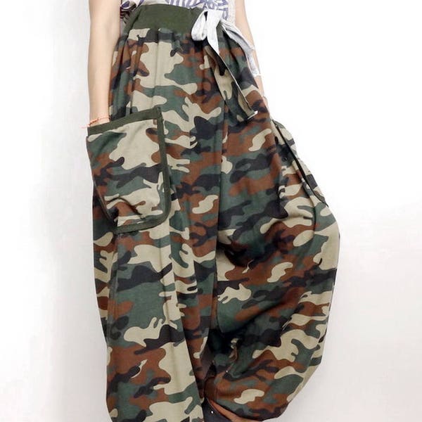 Pantalon long Camouflage Cordon de serrage taille Unisexe Wear