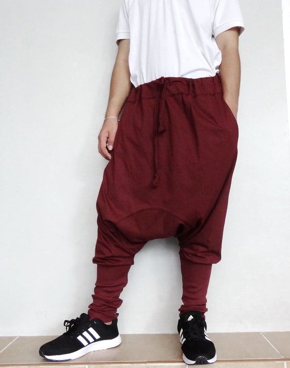 Drop Crotch Harem Pants with Pockets