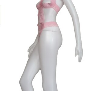Lingerie Sexy Body Harness Baby Pink Lace - Etsy