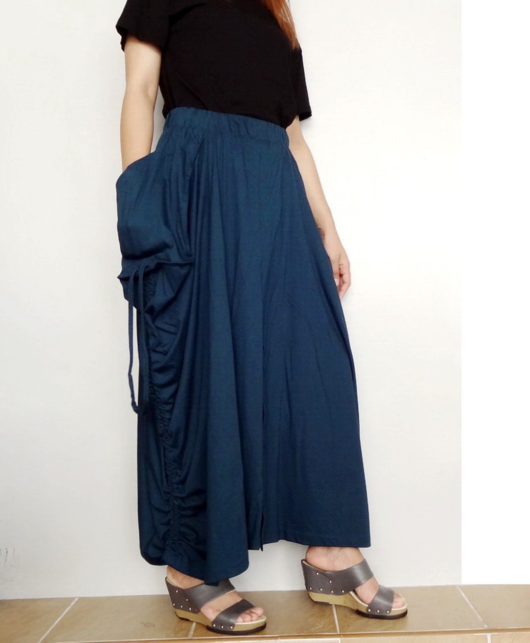 Convertible Long Skirt or Pants Casual Wide Legs in Cotton - Etsy