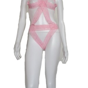 Lingerie Sexy Body Harness Baby Pink Lace - Etsy