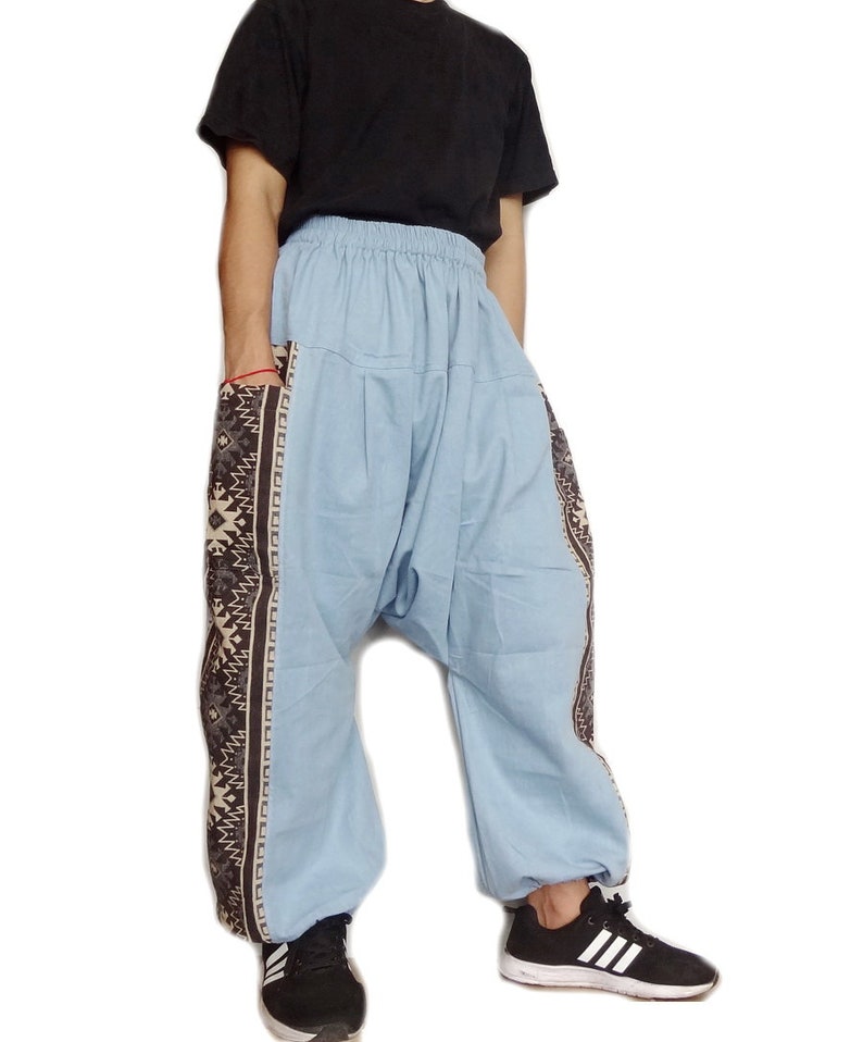 Harem Pants Drop Crotch Baggy Denim and Woven Cotton P20. Etsy