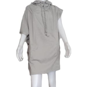 Cowl neck asymmetrical T Shirt Unisex Wear Light grey