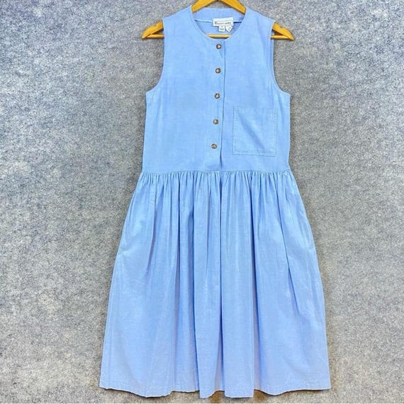 chambray drop waist dress The Linsey Midi Dress