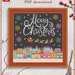 Merry Christmas cross stitch, Christmas cross stitch pattern, Silent night cross stitch, Santa Claus cross stitch, Modern cross stitch PDF