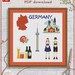 Germany cross stitch, City cross stitch, City cross-stitch, Country cross-stitch, Country cross stitch, Berlin skyline, German folk art, PDF