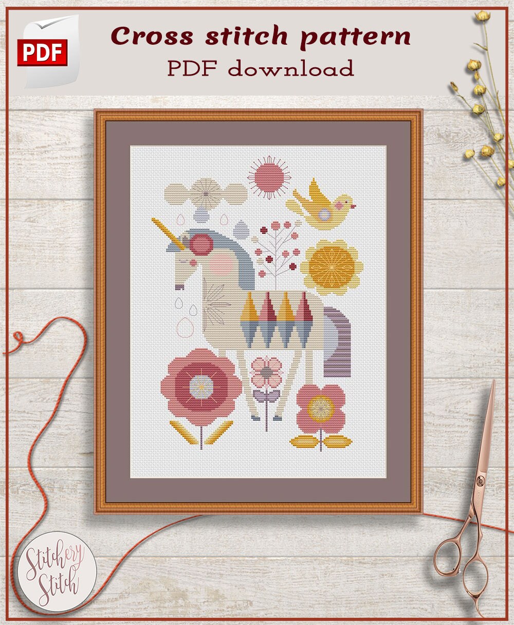 Horse Cross Stitch Pattern PDF by Stitchery Stitch - Etsy
