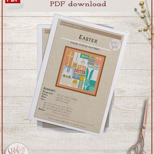 Easter Cross Stitch Pattern | Spring Cross Stitch Chart | Contemporary ...