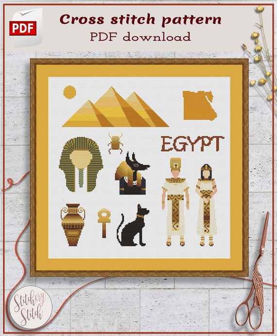 Counted Cross Stitch Pattern Chart Graph International Doll Egypt Egyptian