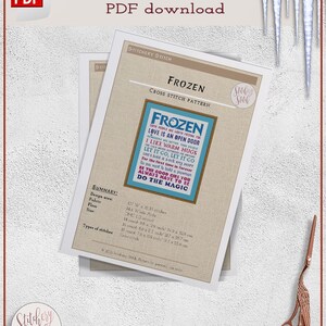 Frozen cross stitch pattern Let it go cross stitch chart Subversive cross stitch design Modern cross stitch pattern PDF image 3