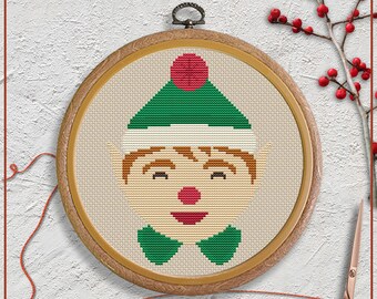 Easy Christmas dwarf cross stitch pattern