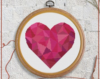 Love cross stitch pattern | Heart cross stitch chart | St. Valentine cross stitch project | Modern cross stitch PDF