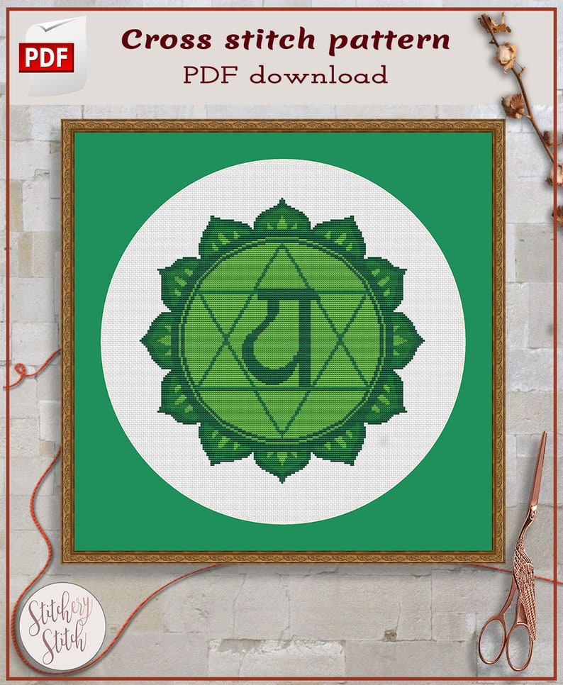 Seven Chakras Cross Stitch Pattern | Meditation Symbol Bundle (PDF) - Etsy