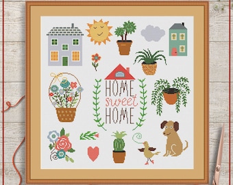 Kreuzstichmuster Home Sweet Home | PDF (Digitaler Download)
