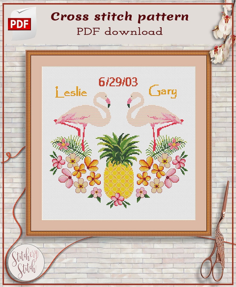 Custom wedding cross stitch pattern PDF by Stitchery Stitch Custom wedding cross stitch pattern PDF by Stitchery Stitch