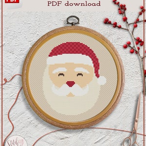Easy Santa Claus cross stitch pattern