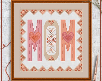 Mom cross stitch pattern | Best mom stitch chart | Love mom cross stitch project | Simple cross stitch PDF