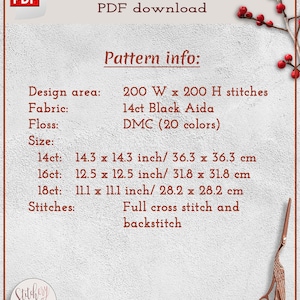 Festive cross stitch pattern, Xmas cross stitch pattern image 4