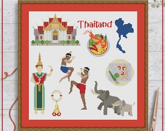 Thailand cross stitch pattern