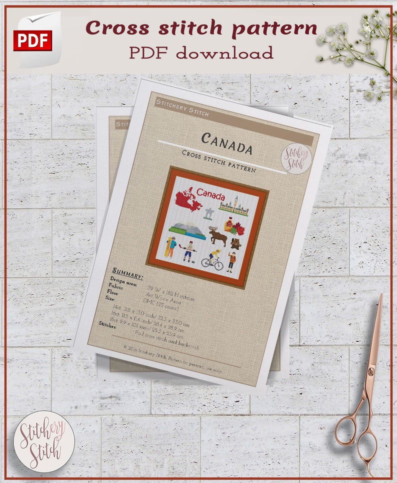 Canada Cross Stitch Pattern Canadian Cross Stitch Chart Etsy UK
