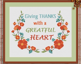 Thanksgiving cross stitch pattern PDF by Stitchery Stitch