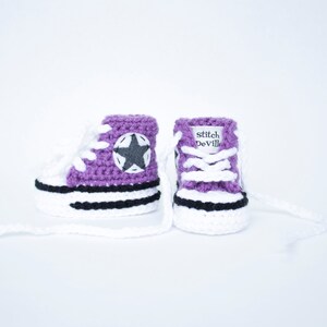 Purple Crochet Baby Booties