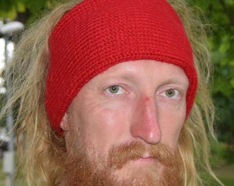 Knitted Mens Headband Guys Knit Hair Wrap Dark Blue Unisex Etsy