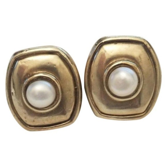 Simon Sebbag Gold Sterling Silver Clip On Earrings - image 1