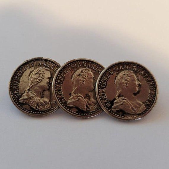 Vintage Maria Theresa Coin Brooch View 2