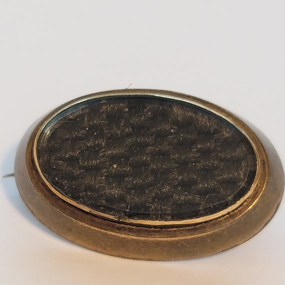 Antique Victorian Mourning Oval Brooch - image 2