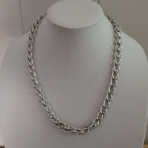 Vintage Monet Silver Tone Chain Necklace