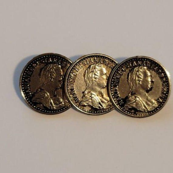 Vintage Maria Theresa Coin Brooch View 3