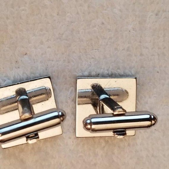 Vintage Silver Tone Square Leaf Cufflinks – Class… - image 8