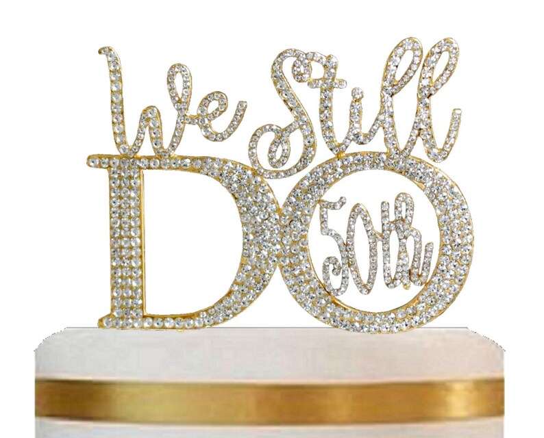 Crystal Rhinestone Gold 50th Wedding Anniversary And Vow Etsy