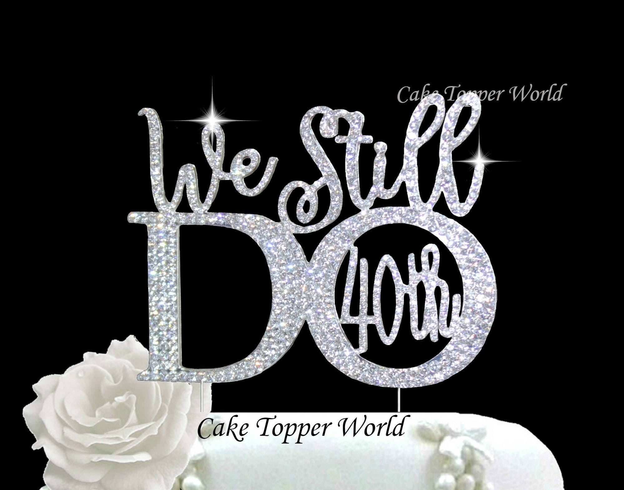 Crystal rhinestone cake topper 10th 20th 25th 40th 50th Etsy