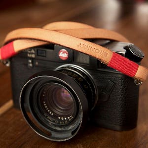 BRONKEY - Leather Camera Strap for compact & mirrorless cameras like Nikon, Canon, Leica, Fuji, Sony, Olympus, Pentax, fujifilm, vintage