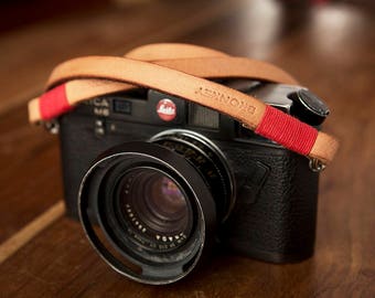 BRONKEY - Leather Camera Strap for compact & mirrorless cameras like Nikon, Canon, Leica, Fuji, Sony, Olympus, Pentax, fujifilm, vintage