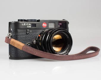 BRONKEY - Leather Camera wrist Strap for compact and mirrorless cameras like Nikon, Canon, Leica, Fuji, Sony, Olympus, Pentax, fujifilm ...