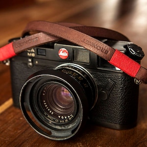 BRONKEY -  Leather Camera Strap for compact & mirrorless cameras like Nikon, Canon, Leica, Fuji, Sony, Olympus, Pentax, fujifilm, vintage.