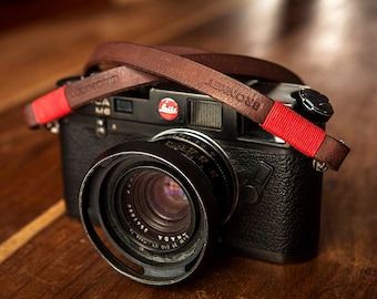 Bronkey - Tokyo #1 - Brown - Leather Camera Strap for mirrorless, Nikon, Leica, Fuji X serie, 35mm, Olympus, DSLR, vintage & more.