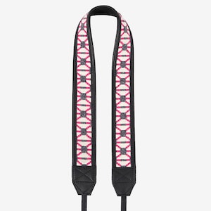 Adjustable Leather and Ethnic Fabric Camera Strap with Universal Attachment - DSLR, Canon, Nikon, Sony, Fujifilm, and More - BRONKEY