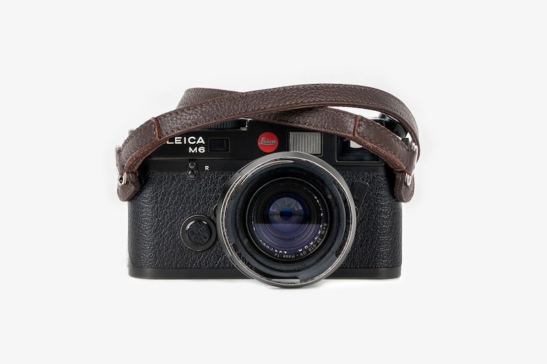 BRONKEY Pentax Leica Canon Olympus Fuji Nikon etc Brown Leather Camera Strap for compact and mirrorless cameras like Sony Fujifilm