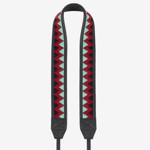Adjustable Leather and Ethnic Fabric Camera Strap with Universal Attachment - DSLR, Canon, Nikon, Sony, Fujifilm, and More - BRONKEY