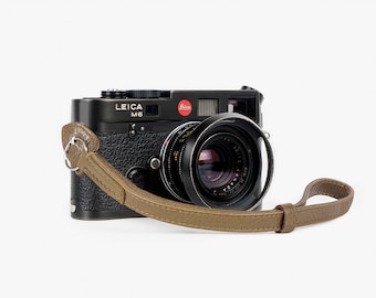 BRONKEY - Leather Camera wrist Strap for compact and mirrorless cameras like Nikon, Canon, Leica, Fuji, Sony, Olympus, Pentax, fujifilm ...